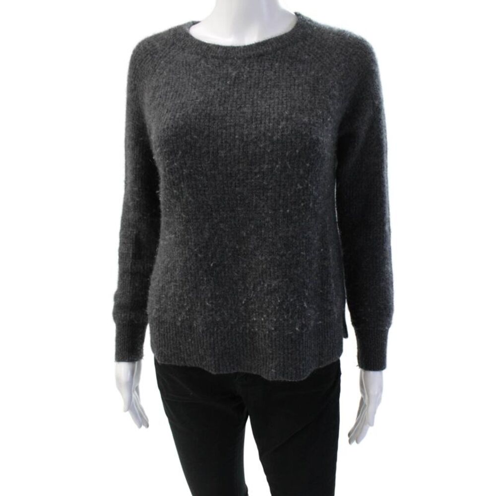Leallo Unisex Dark Gray 100% Cashmere Pullover Sweater Crew Neck Size XS